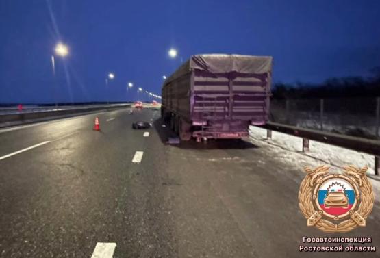 Водитель фуры погиб под колёсами грузовика на М-4 «Дон» в Ростовской области 