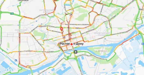 Снег в Ростове спровоцировал 9-балльные пробки