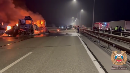 Большегруз загорелся в Ростовской области на трассе М-4 «Дон»