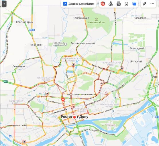 Пробки десять баллов: полный транспортный коллапс случился на дорогах Ростова из-за снегопада 